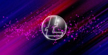 Çakmak para (LTC) kripto para birimi. Soyut arkaplanda bozuk para