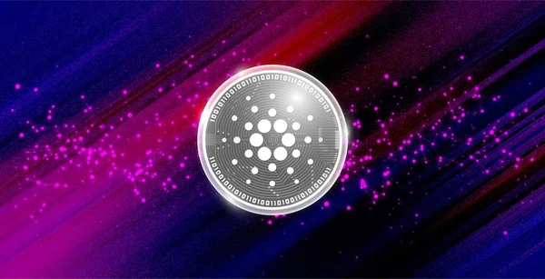 Cardano ADA para sembolü şifreli para birimi temalı arkaplan tasarımı