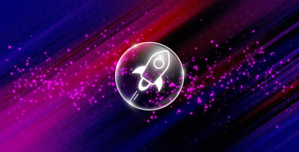 Символ Звездной Криптовалюты Технология Блокчейн Звезда Абстрактном Фоне — стоковое фото
