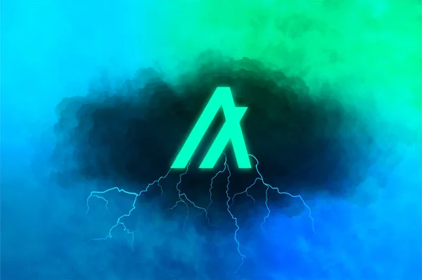 Soyut arkaplanda Algo simgesi. Algo şifreleme para birimi.