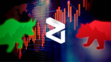 Zilliqa kripto para birimi. Soyut arkaplan üzerine Zilliqa.