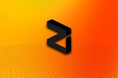 Zilliqa kripto para birimi. Soyut arkaplan üzerine Zilliqa.