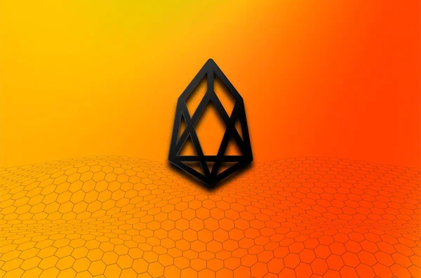 Eos Cripto Moneda Eos Sobre Fondo Abstracto Eos —  Fotos de Stock