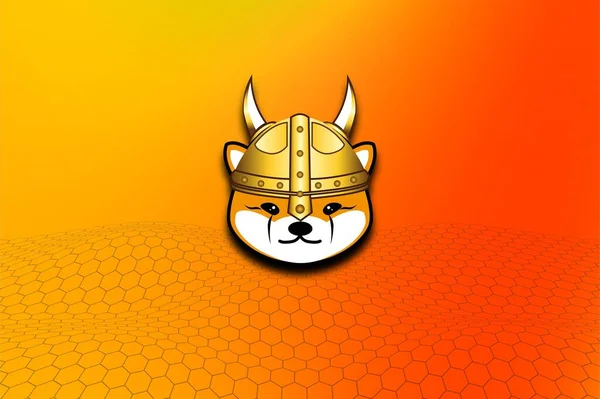 stock image Floki inu crypto currency. Floki on abstract background. FLOKI