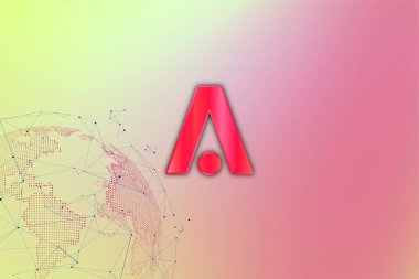 Soyut arkaplanda Aion simgesi. Şifreleme para birimi.