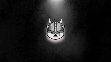 Floki inu şifreleme parası. Soyut arkaplanda Floki. FLOKI
