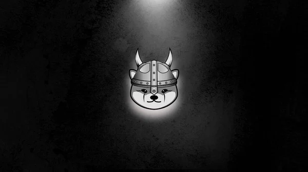 Floki inu şifreleme parası. Soyut arkaplanda Floki. FLOKI