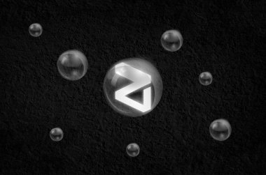 Zilliqa kripto para birimi. Soyut arkaplan üzerine Zilliqa.