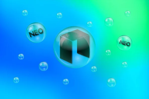 Neo Crypto Currency Neo Abstract Background Neo Logo — Stock Fotó
