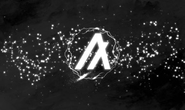 Soyut arkaplanda Algo simgesi. Algo şifreleme para birimi.