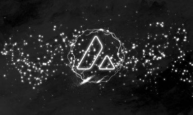 Mavi soyut arkaplanda çığ (AVAX) simgesi. Avax şifreleme para birimi.