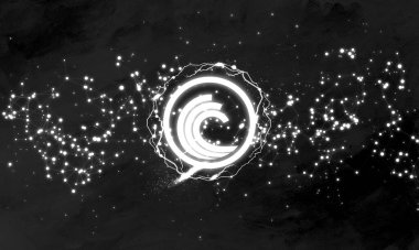 Bittorrent pankartı. Btt bozuk para kripto para konsepti afiş arkaplanı.