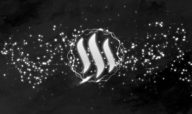 Steem crypto para birimi. Soyut arkaplanda Steem.