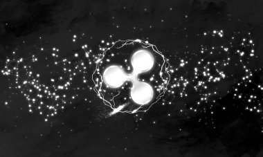 Dalgalı şifreli para birimi. Soyut arkaplanda dalgalanma (xrp)