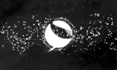 Terra Luna kripto para birimi. Soyut arkaplanda Luna