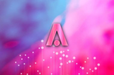 Soyut arkaplanda Aion simgesi. Şifreleme para birimi.