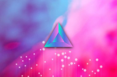 BAT para kripto para birimi. Soyut arkaplanda yarasa.