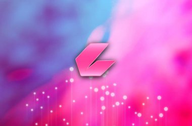 Ceek bayrağı. Ceek sikkesi kripto para kavramı pankart arkaplanı.