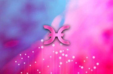 Soyut arkaplanda sanal sistem, sanal sıcak kripto para birimi sembolü