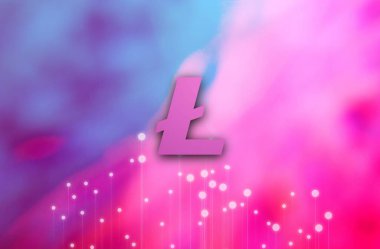 Çakmak para (LTC) kripto para birimi. Soyut arkaplanda bozuk para