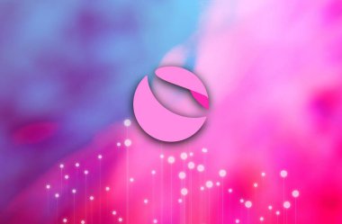 Terra Luna kripto para birimi. Soyut arkaplanda Luna