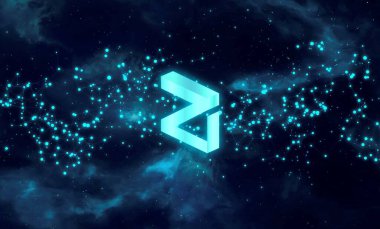Zilliqa kripto para birimi. Soyut arkaplan üzerine Zilliqa.