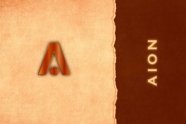 Soyut arkaplanda Aion simgesi. Şifreleme para birimi.