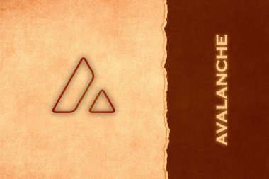 Soyut arkaplanda çığ (AVAX) simgesi. Avax şifreleme para birimi.