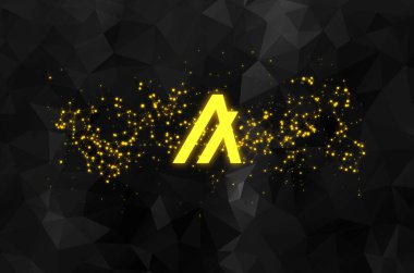 Soyut arkaplanda Algo simgesi. Algo şifreleme para birimi.