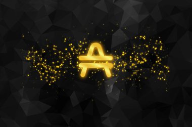 Özgeçmiş üzerinde amfi simgesi. Kripto para birimi..