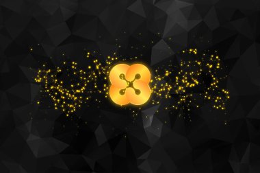 Ethos crypto para birimi. Soyut arkaplanda etolar..