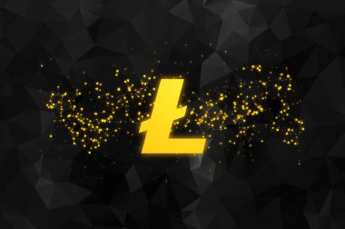 Çakmak para (LTC) kripto para birimi. Soyut arkaplanda bozuk para