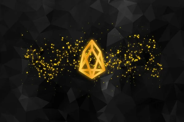 Eos Crypto 추상적 배경에 Eos — 스톡 사진