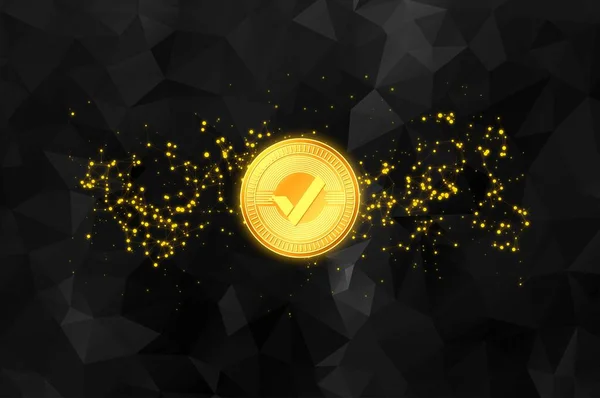 Vert Cryptocurrency Érme Szimbólum Blokkoláslánc Technológia — Stock Fotó