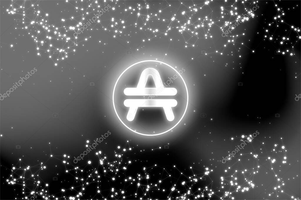 Amp icon on abstract background.amp crypto currency.