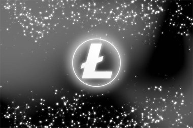 Çakmak para (LTC) kripto para birimi. Soyut arkaplanda bozuk para