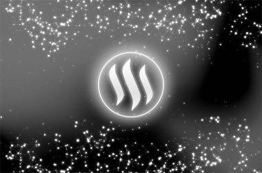 Steem crypto para birimi. Soyut arkaplanda Steem