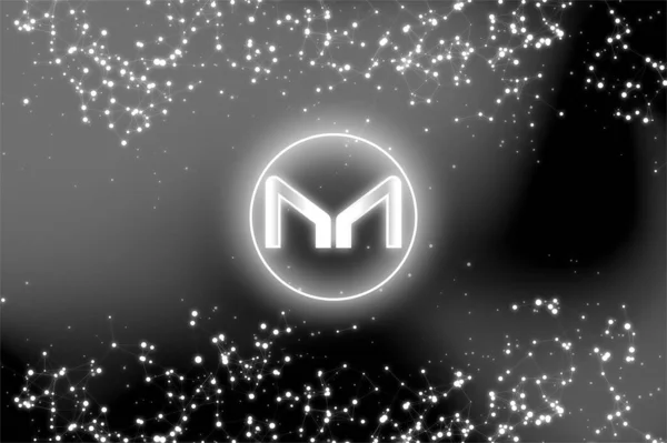 Maker Cryptogeld Munt Symbool Blockchain Technologie — Stockfoto