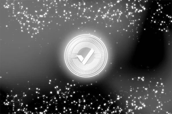 Vert Cryptogeld Munt Symbool Blockchain Technologie — Stockfoto