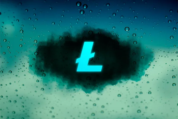 Lite coin (LTC) crypto currency. Lite coin on abstract background