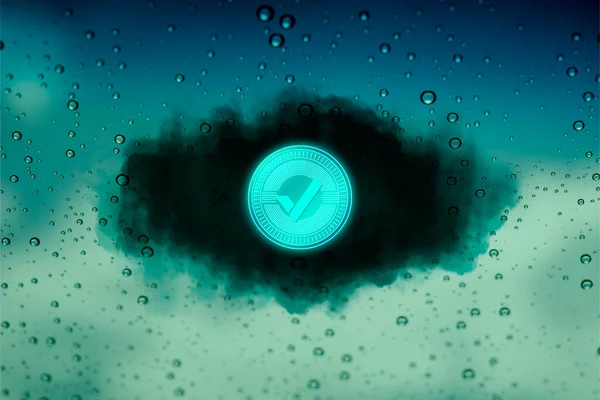 Vert Σύμβολο Νόμισμα Cryptocurrency Τεχνολογία Blockchain — Φωτογραφία Αρχείου