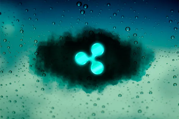 Dalgalı şifreli para birimi. Soyut arkaplanda dalgalanma (xrp)