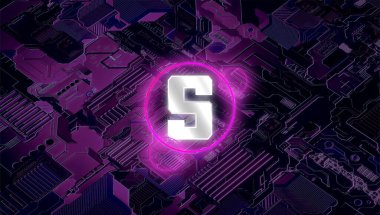 Sandbox (SAND) pankartı. SAND para kripto para kavramı pankart arkaplanı.