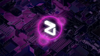 Zilliqa kripto para birimi. Soyut arkaplan üzerine Zilliqa.