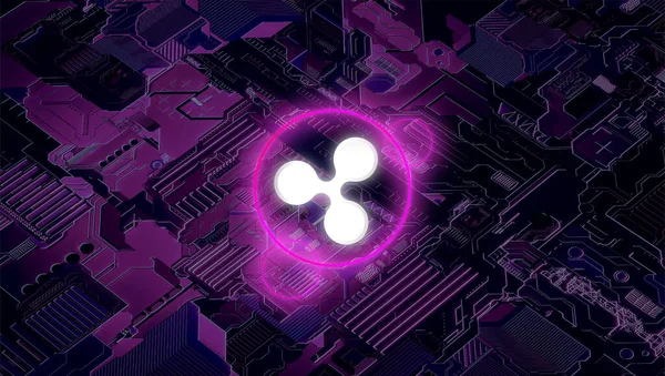 Dalgalı şifreli para birimi. Soyut arkaplanda dalgalanma (xrp)