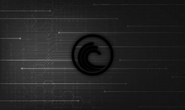 Bittorrent pankartı. Btt bozuk para kripto para konsepti afiş arkaplanı.