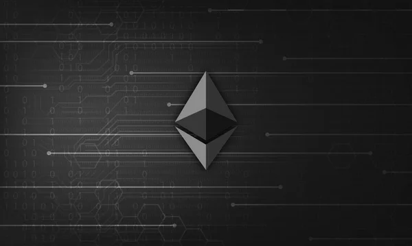 Ethereum ETH bayrağı. ETH para kripto para kavramı pankart arkaplanı.