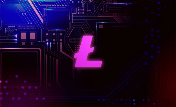 Lite Coin Ltc 暗号通貨 抽象的な背景の上のライトコイン — ストック写真