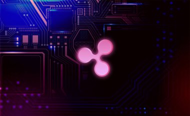 Dalgalı şifreli para birimi. Soyut arkaplanda dalgalanma (xrp)