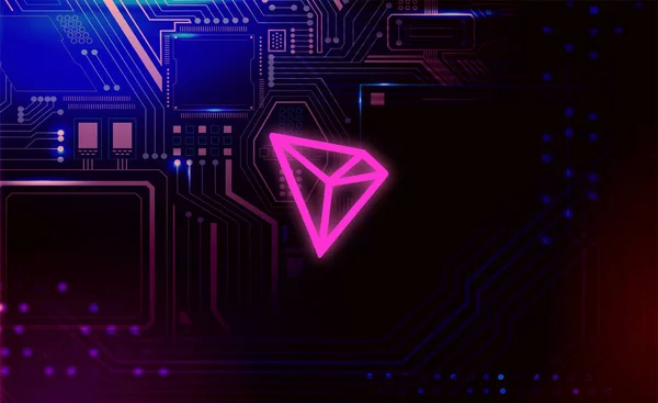 Tron Trx Kryptowährung Tron Auf Abstraktem Hintergrund — Stockfoto